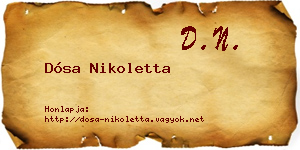 Dósa Nikoletta névjegykártya