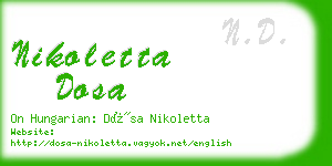 nikoletta dosa business card